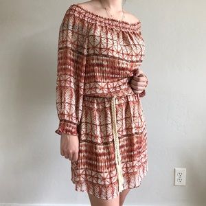 HINGE CORAL AND CREAM DRESS